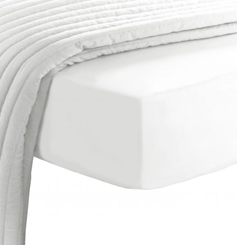 Pizuna 800 Thread Count Cotton Fitted Sheet-White-Double