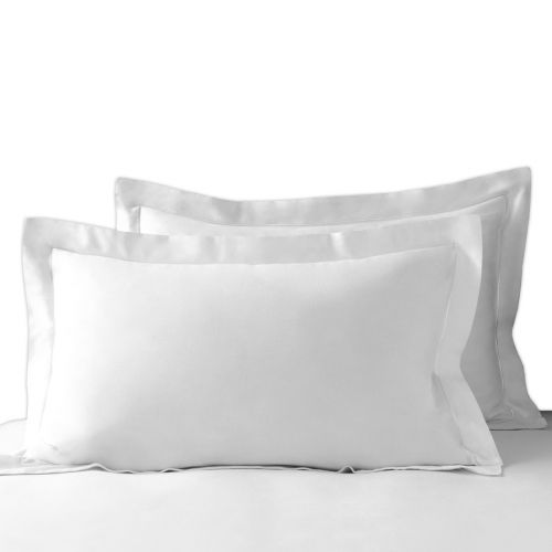 Pizuna 1000 Thread Count Cotton Pillow Cases-White-Oxford Standard (2pc)